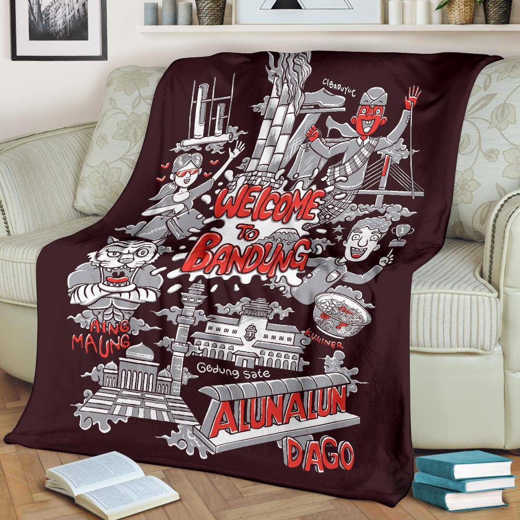 Welcome To Bandung City Premium Blanket, Cool Traveling Gift - Top Content | POD Collection | Free Shipping