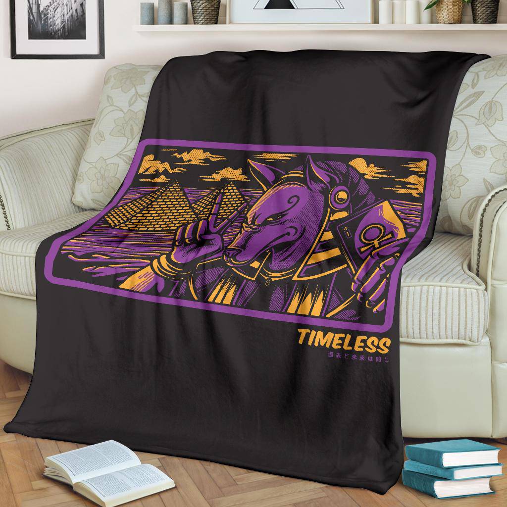 Premium Blanket Timeless Anubis Egyptian God Pyramid Cartoon - Top Content | POD Collection | Free Shipping