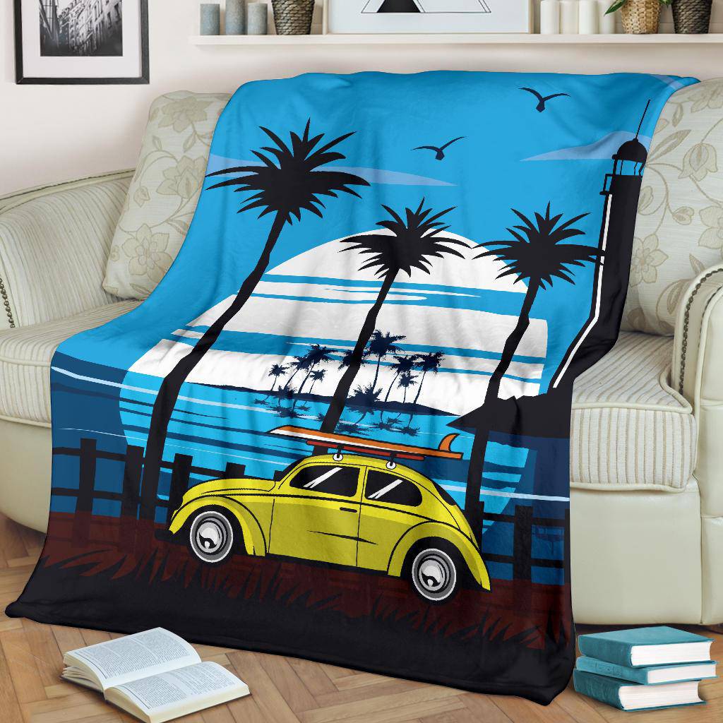 Moon Road To Surfing Beach Premium Blanket - Top Content | POD Collection | Free Shipping