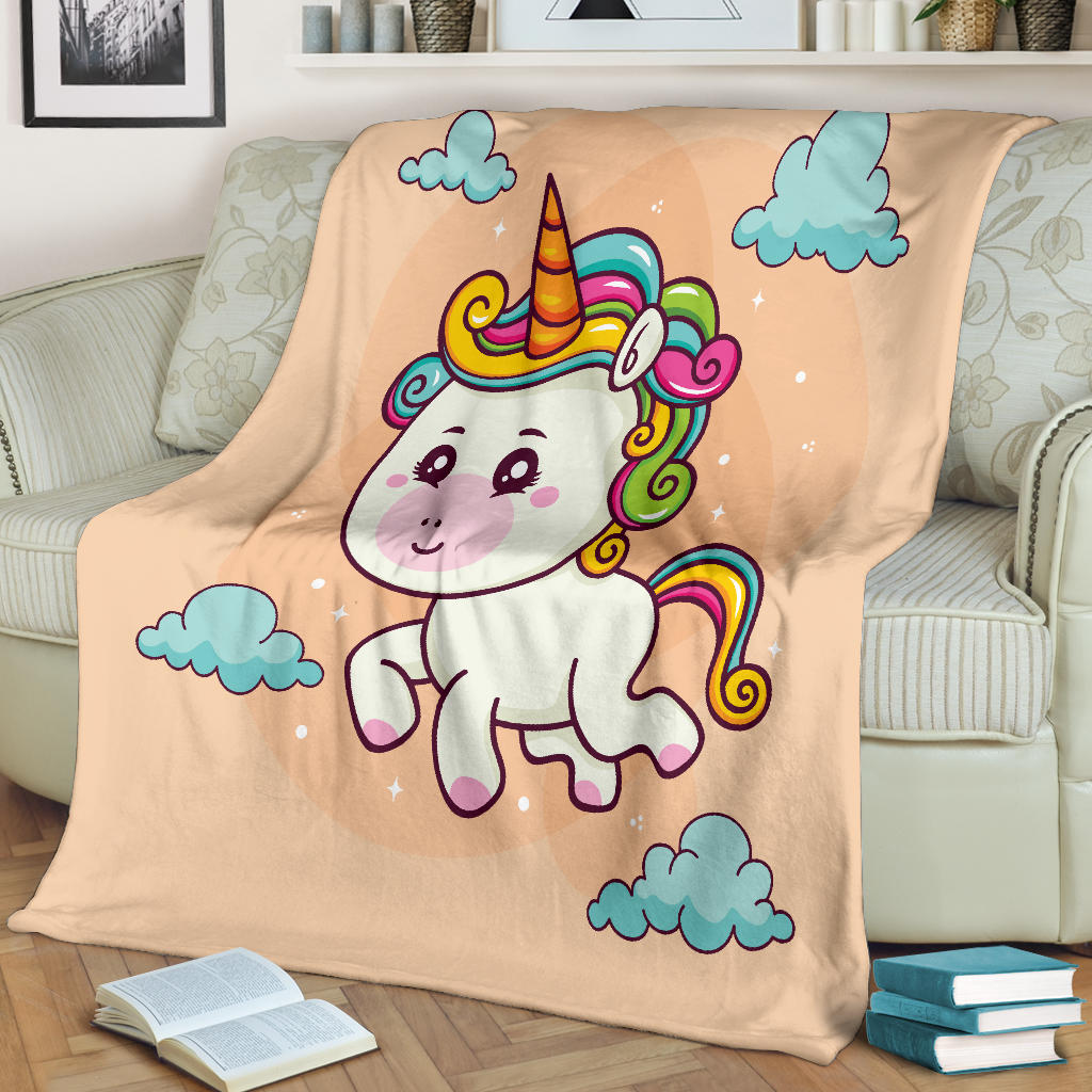 Hand Drawn Unicorn Sky Blanket