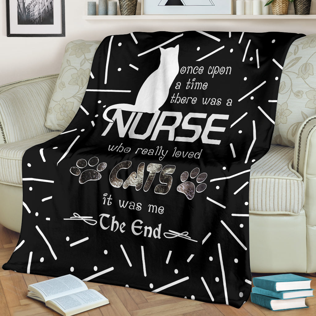 Cat Lover Nurse Fleece Blanket