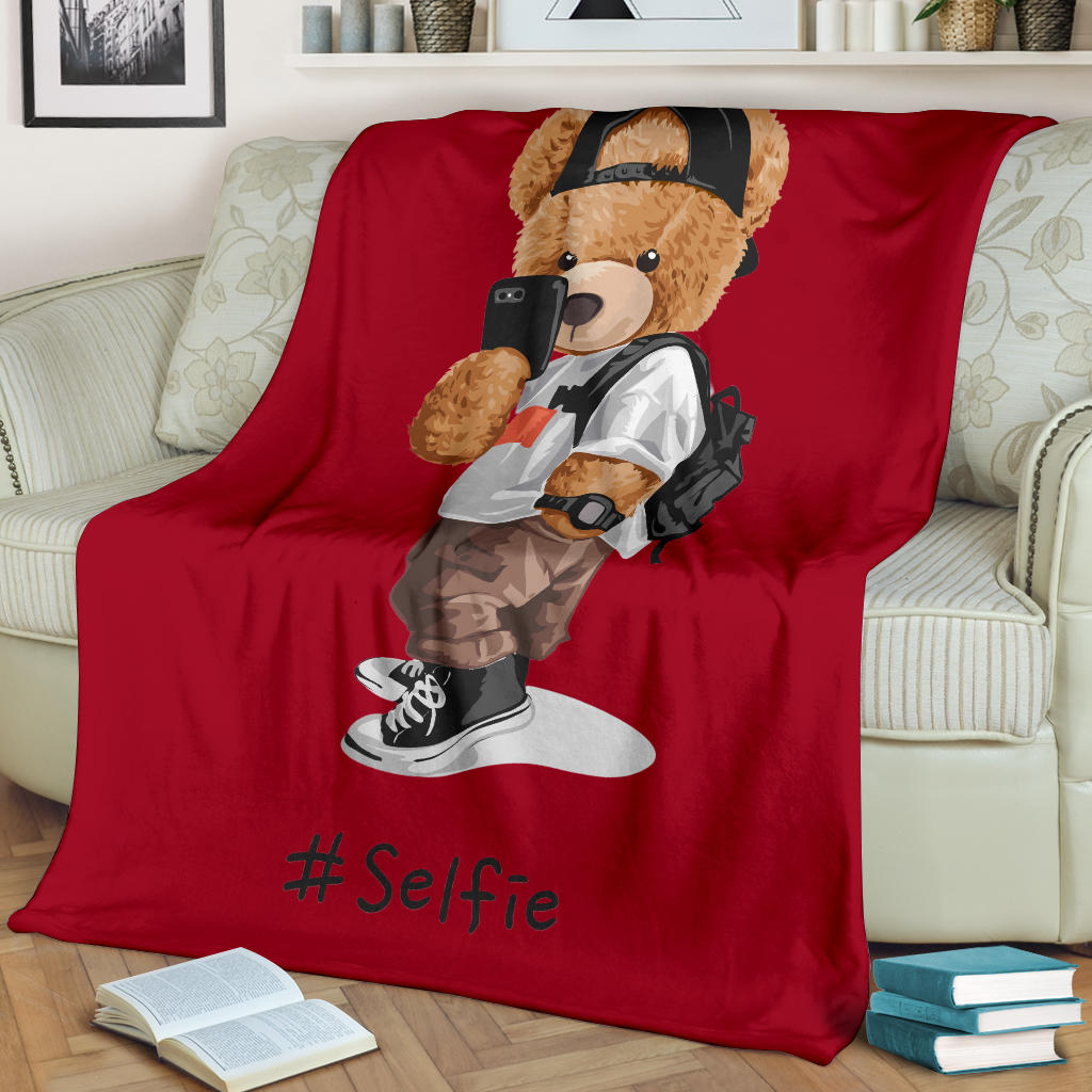 Teddy Red Selfie blanket - Top Content | POD Collection | Free Shipping