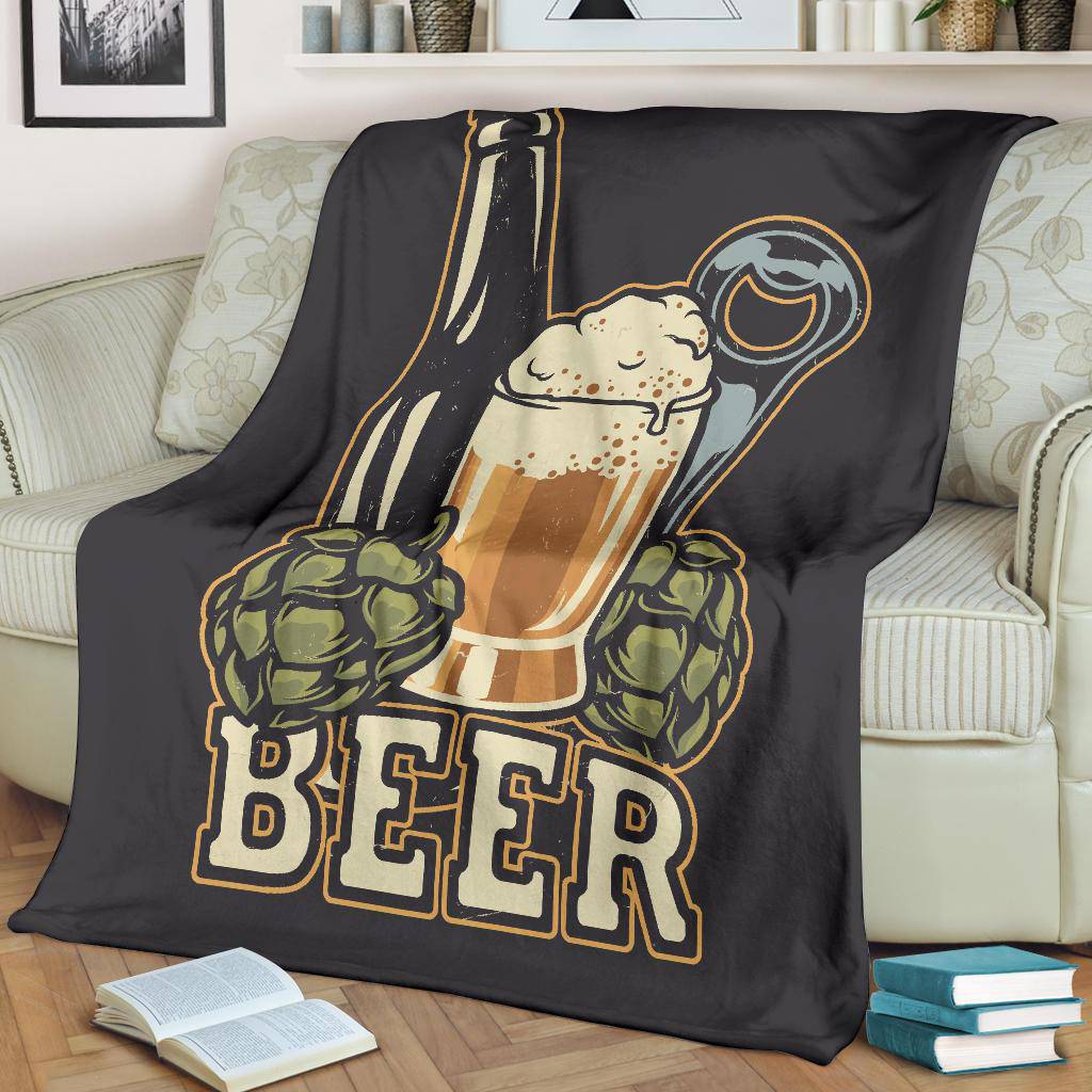 Beer Lover Cool Cartoon Illustration Premium Blanket - Top Content | POD Collection | Free Shipping