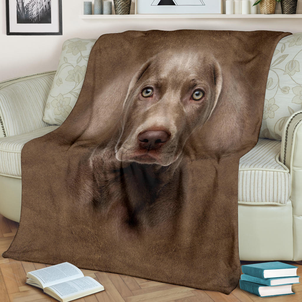 Weimaraner Face Hair Blanket