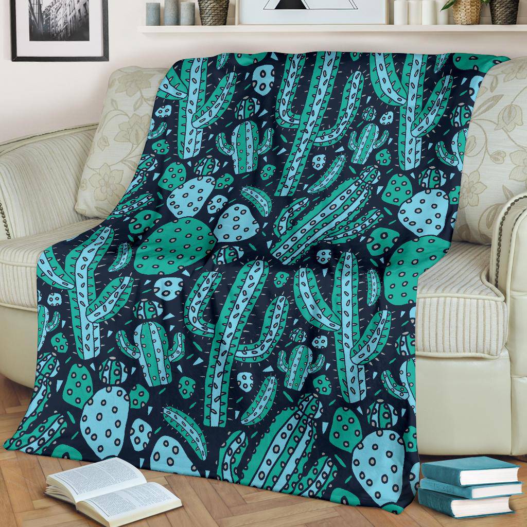 Green Cactus Plants Pattern Premium Blanket - Top Content | POD Collection | Free Shipping