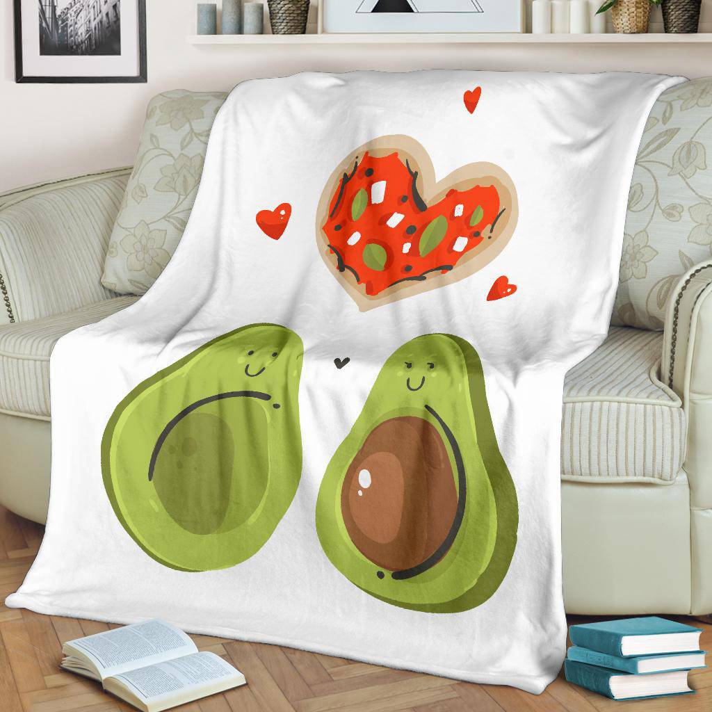 Avocado Love Two Half Pizza Premium Blanket - Top Content | POD Collection | Free Shipping