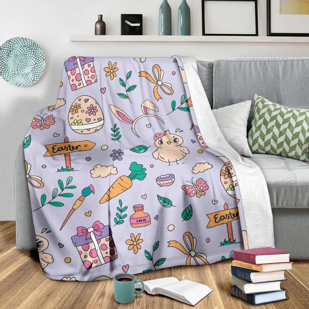 Easter Bunny Background Hand Drawn Art Premium Blanket - Top Content | POD Collection | Free Shipping