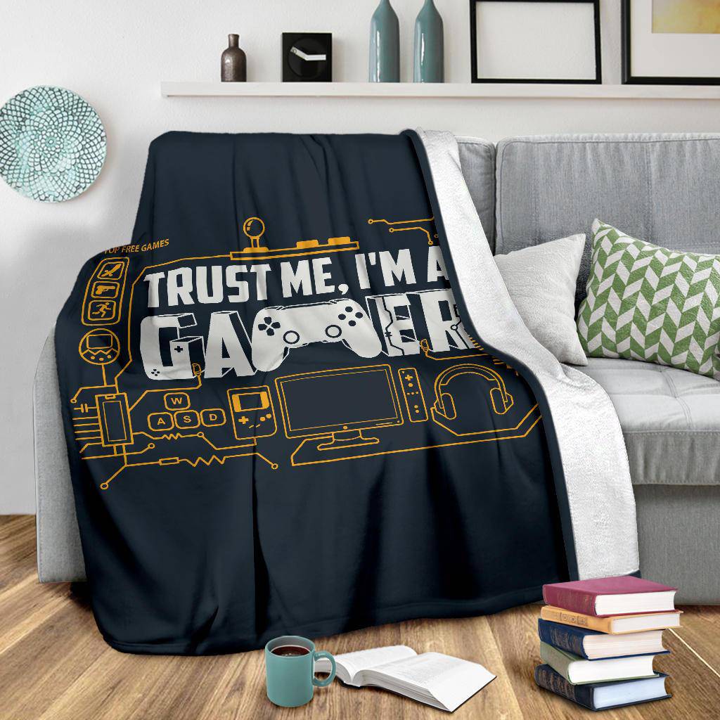 Trust Me I'm A Gamer Drawing Illustration Premium Blanket - Top Content | POD Collection | Free Shipping