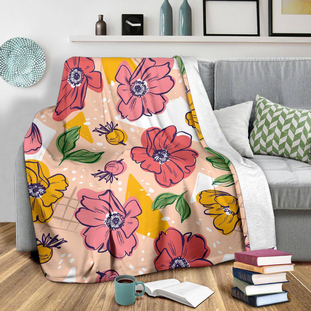 Colourful Flowers, Floral Premium Blanket - Top Content | POD Collection | Free Shipping