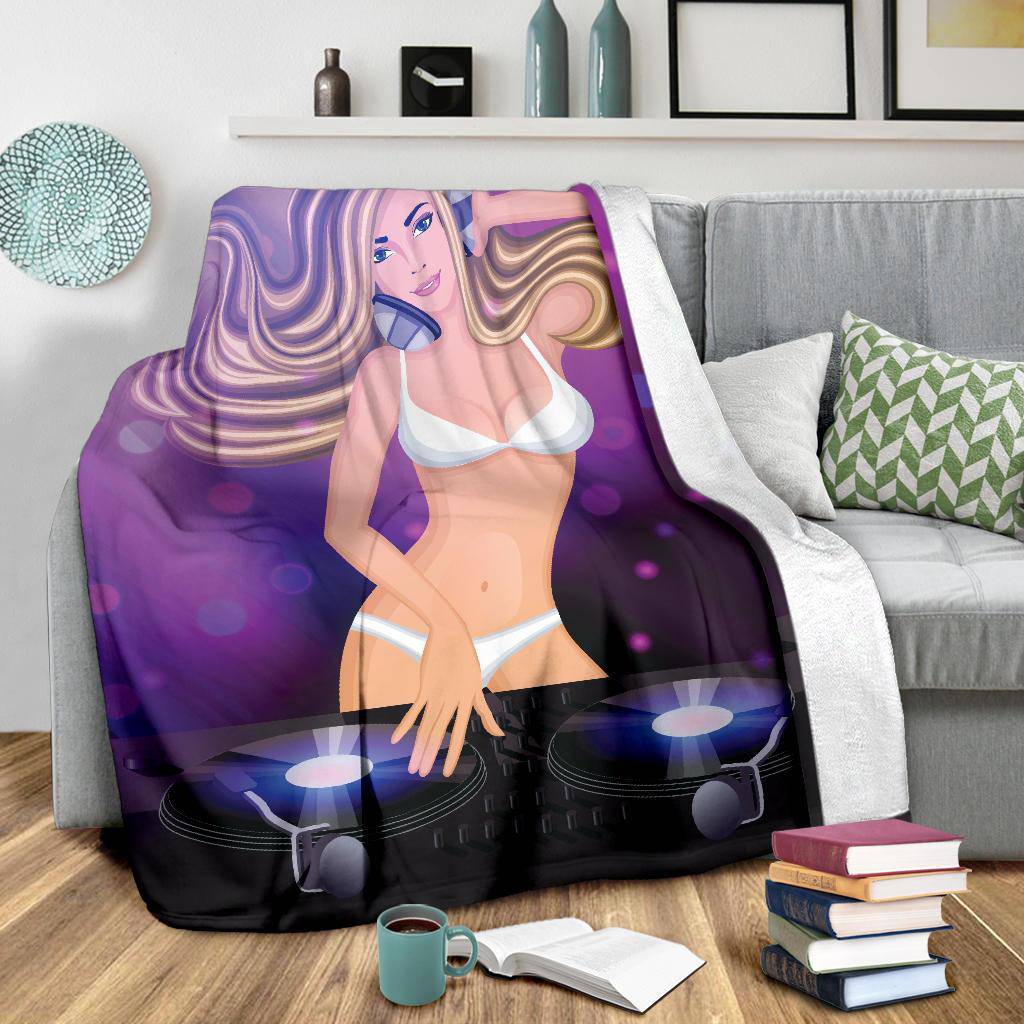 Sexy Dj Woman Nightclub Naked Body Cartoon Premium Blanket - Top Content | POD Collection | Free Shipping