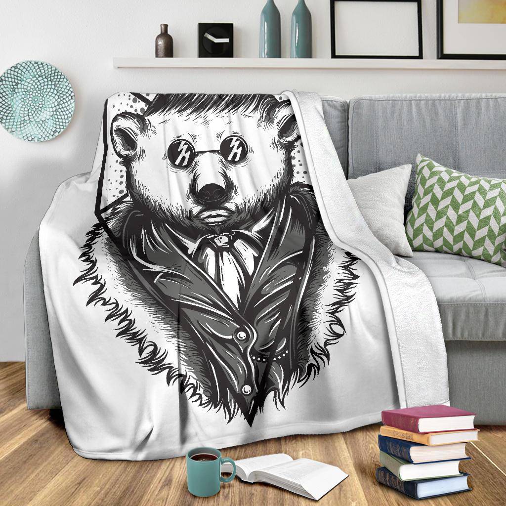 Mr Polar Bear Cartoon Art Premium Blanket - Top Content | POD Collection | Free Shipping