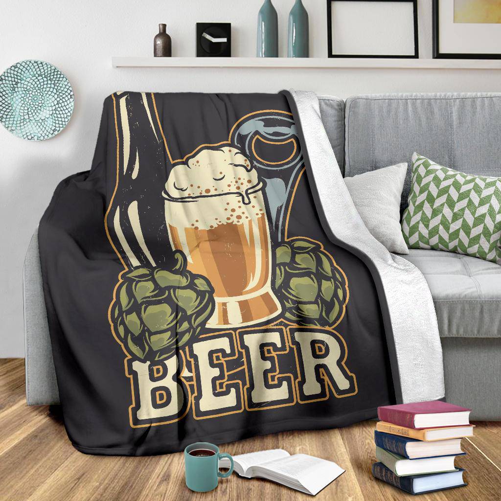 Beer Lover Cool Cartoon Illustration Premium Blanket - Top Content | POD Collection | Free Shipping