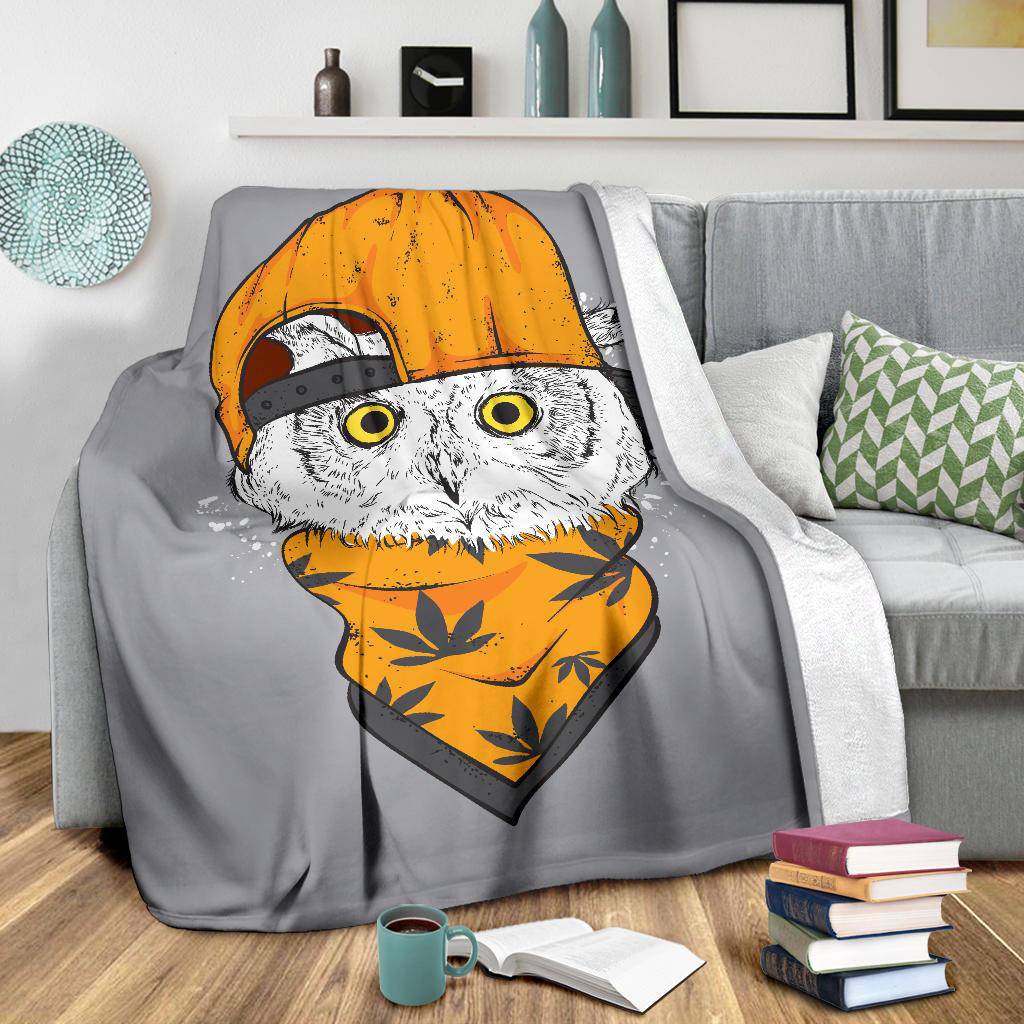 Cool Owl Cap Cartoon Drawing Premium Blanket - Top Content | POD Collection | Free Shipping