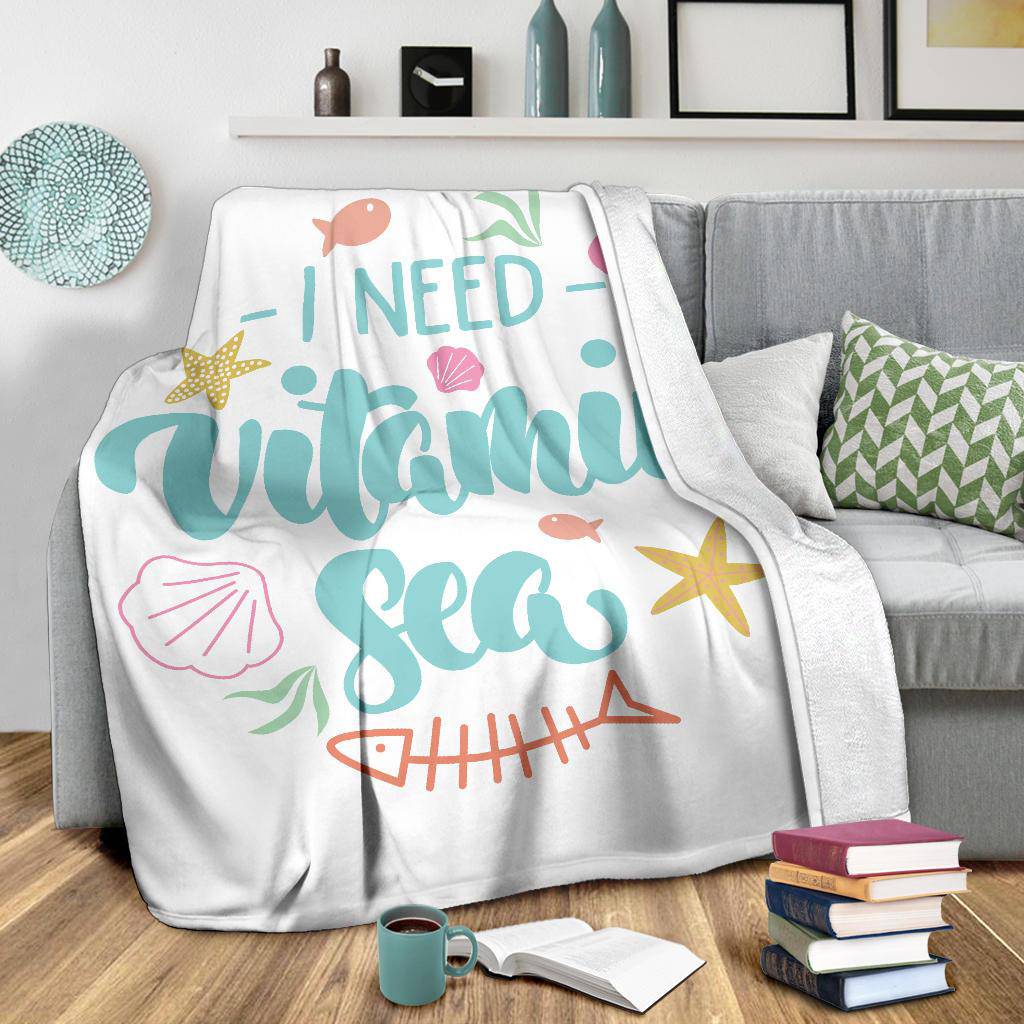 Sea Lover, Summer Vibes, I need Vitamin Sea Premium Blanket - Top Content | POD Collection | Free Shipping