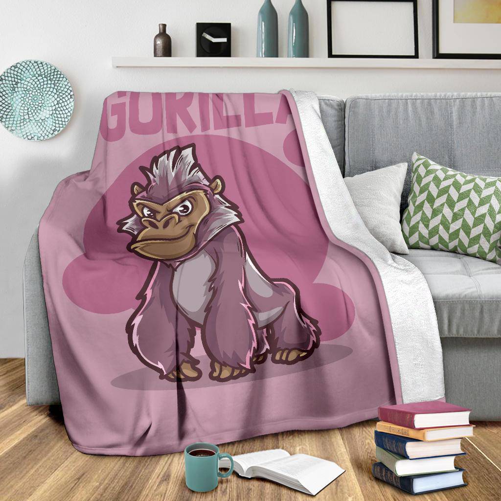 Kids Cartoon Baby Gorilla Premium Blanket - Top Content | POD Collection | Free Shipping