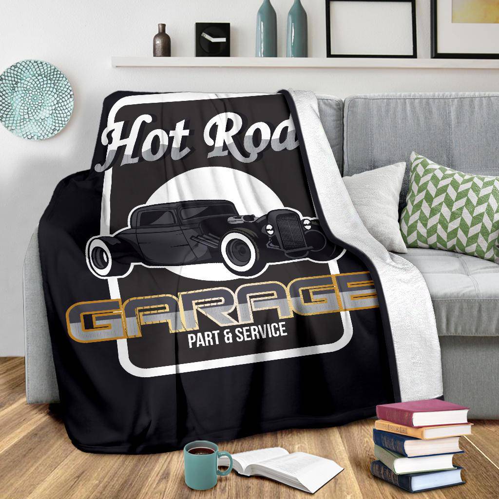 Hot Rod Garage Auto Service Premium Blanket - Top Content | POD Collection | Free Shipping