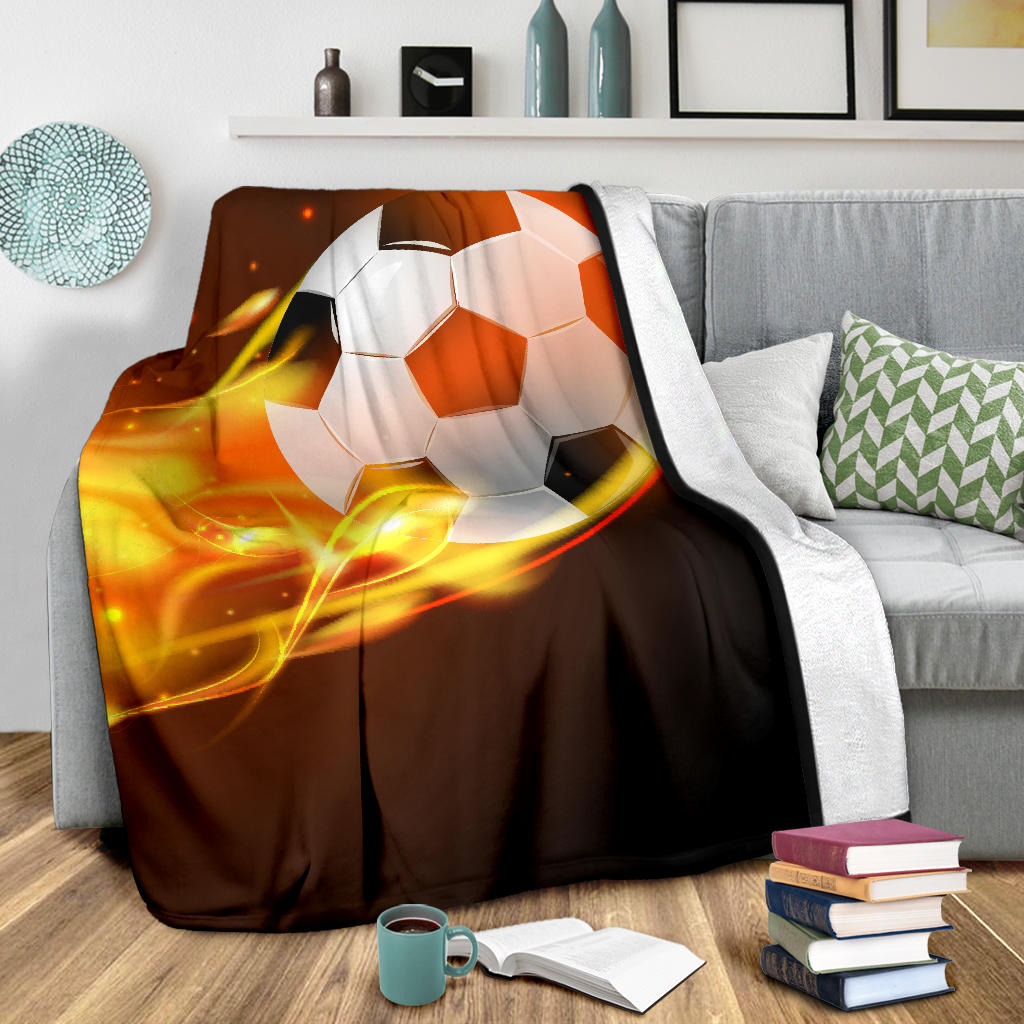 soccer ball flying fire blanket - Top Content | POD Collection | Free Shipping