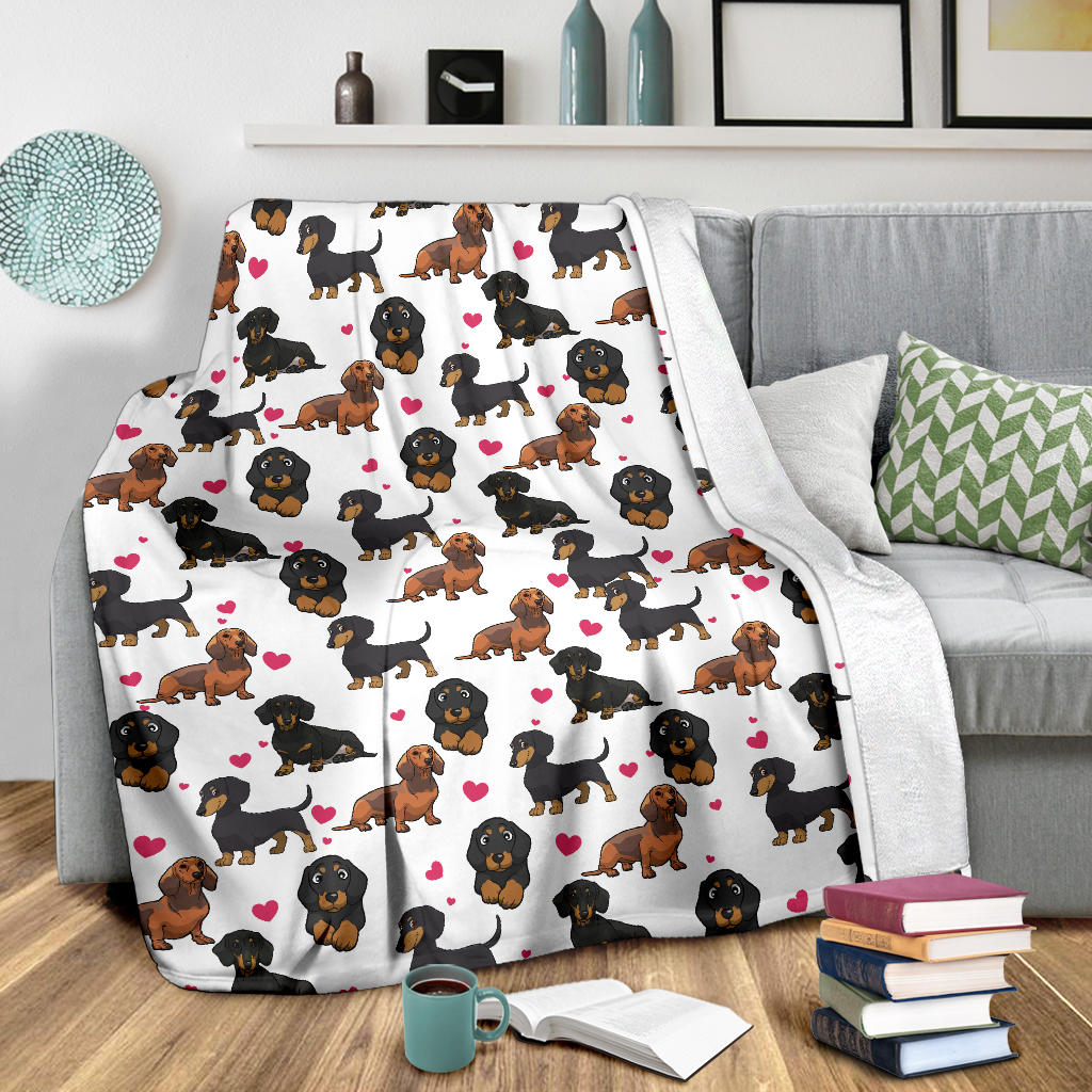 Dachshund Heart Blanket