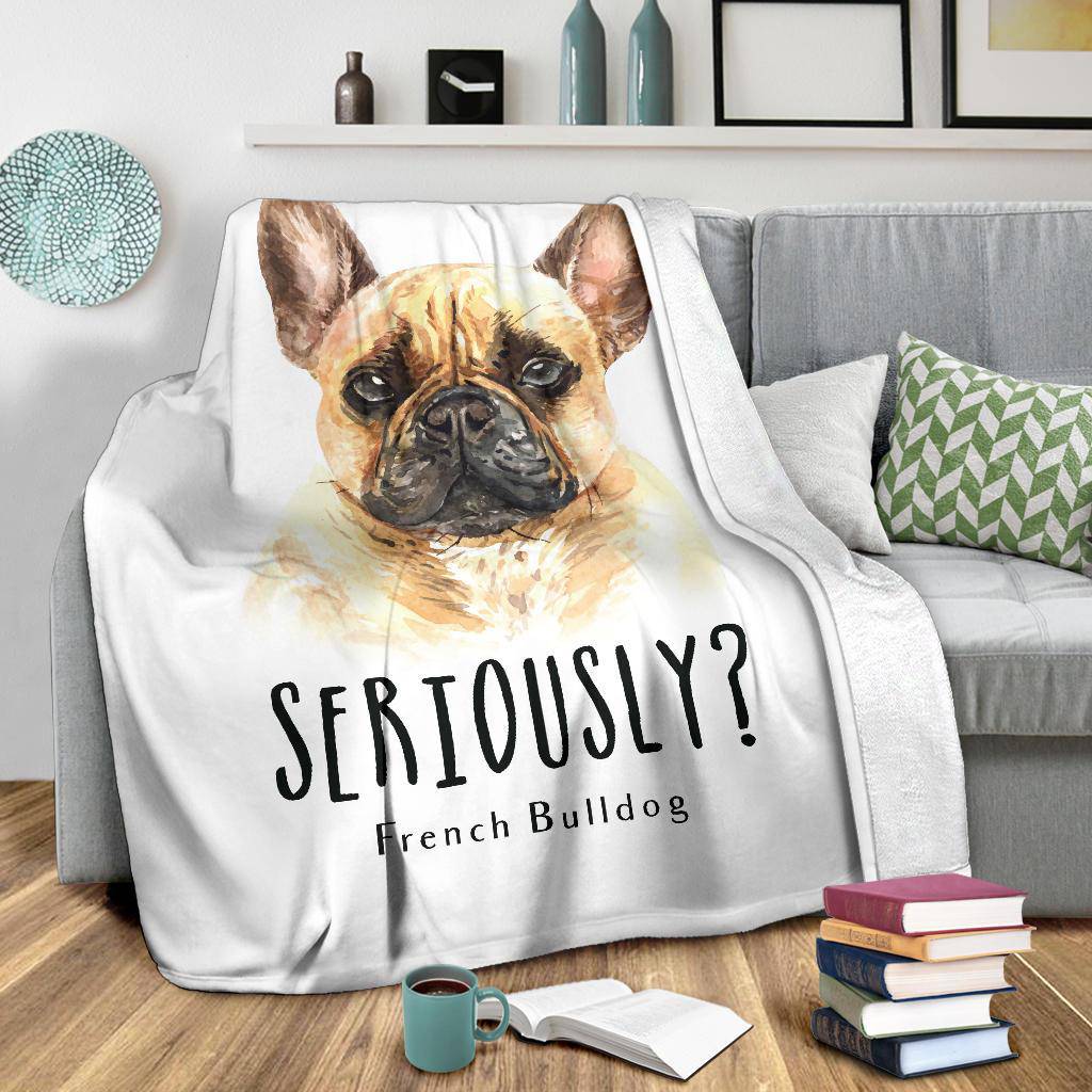 French Bulldog Premium Blanket, Watercolour Portrait Illustration - Top Content | POD Collection | Free Shipping