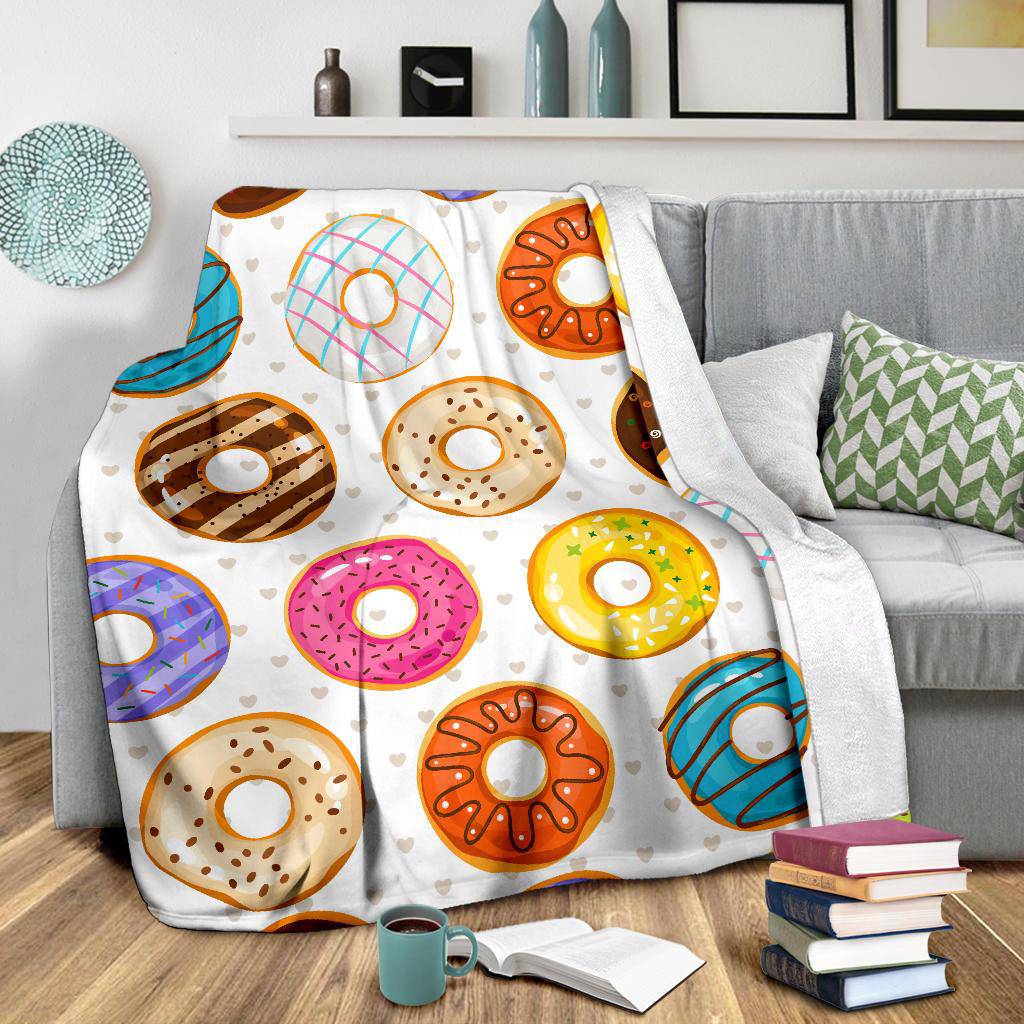 Colorful Doughnut Seamless Background Illustration Premium Blanket - Top Content | POD Collection | Free Shipping