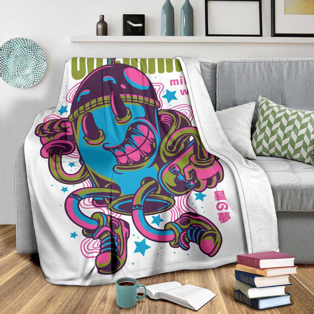 Fun Shake Skater Emoji Cartoon Premium Blanket - Top Content | POD Collection | Free Shipping