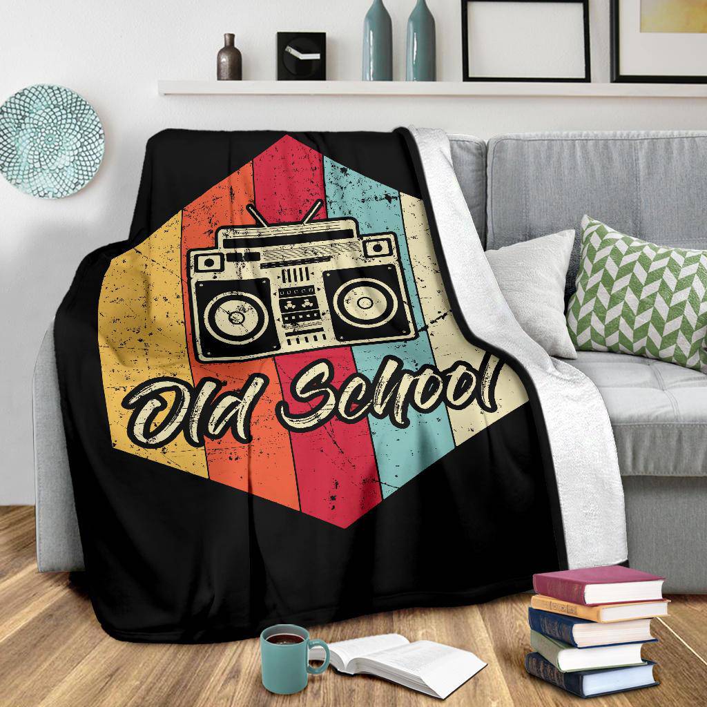 Premium Blanket Old School Hip Hop Retro Music Art - Top Content | POD Collection | Free Shipping