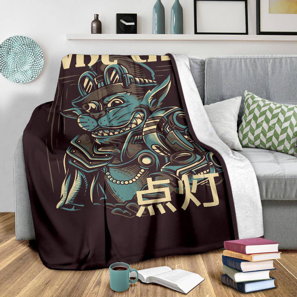 Premium Blanket Wise Cat Funny Art Cartoon - Top Content | POD Collection | Free Shipping