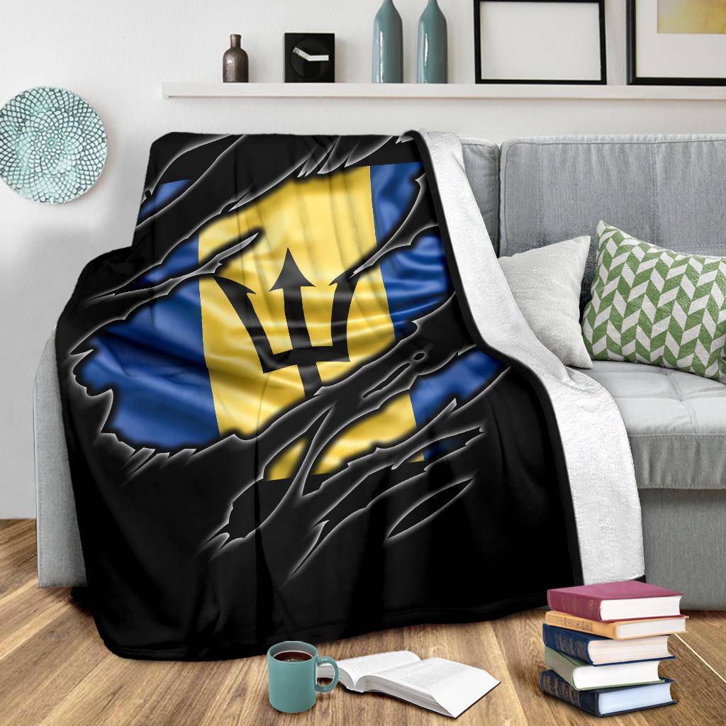 Barbados Flag Premium Blanket - Top Content | POD Collection | Free Shipping