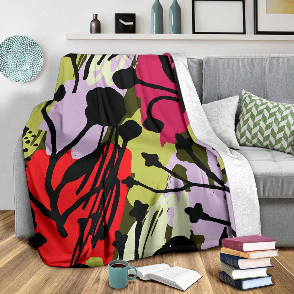 Abstract Art Floral Flowers Premium Blanket - Top Content | POD Collection | Free Shipping