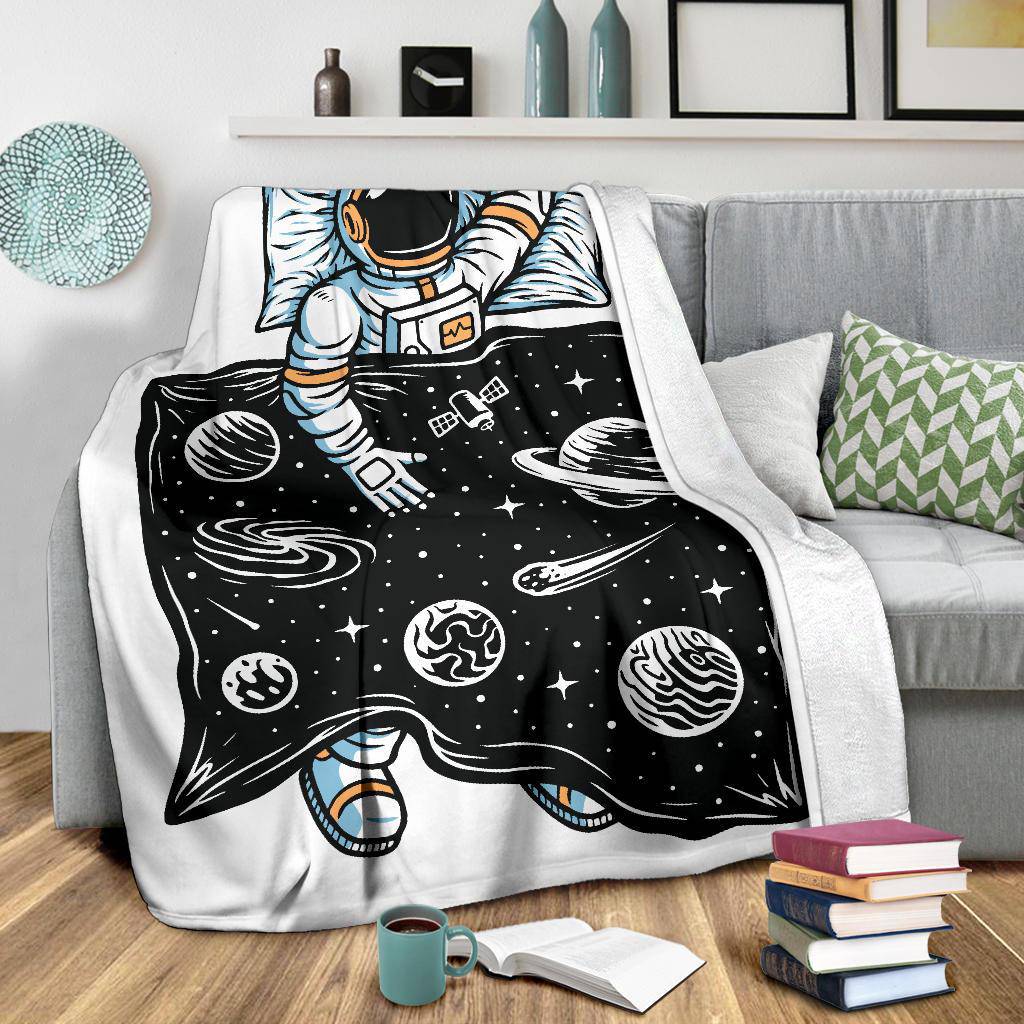 Premium Blanket Astronaut Sleeping Universe Cartoon - Top Content | POD Collection | Free Shipping