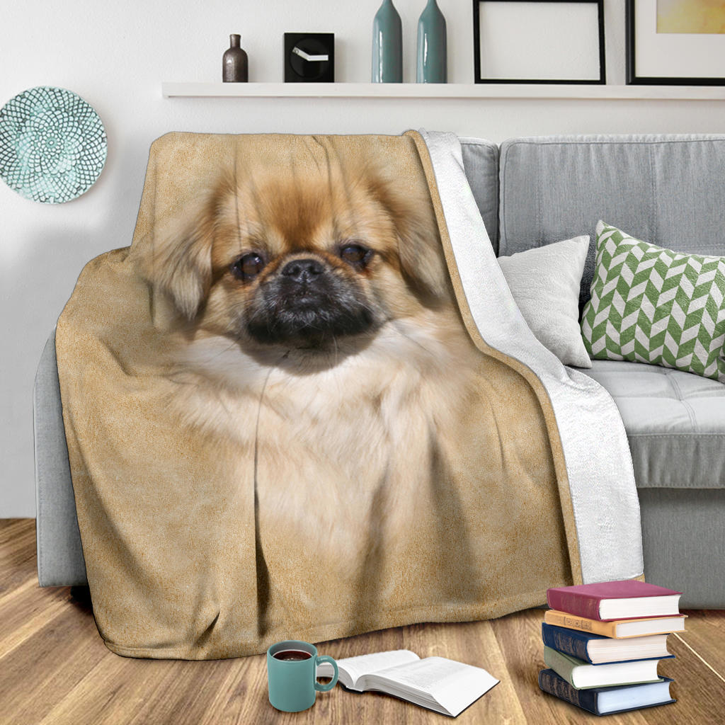 Tibetan Spaniel Face Hair Blanket