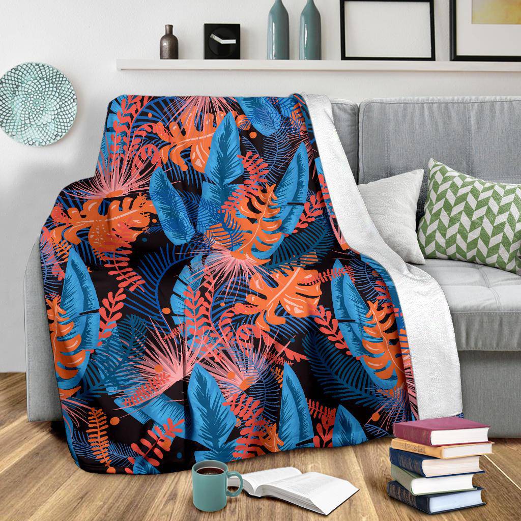 Jungle Dark Leaves Pattern Premium Blanket - Top Content | POD Collection | Free Shipping