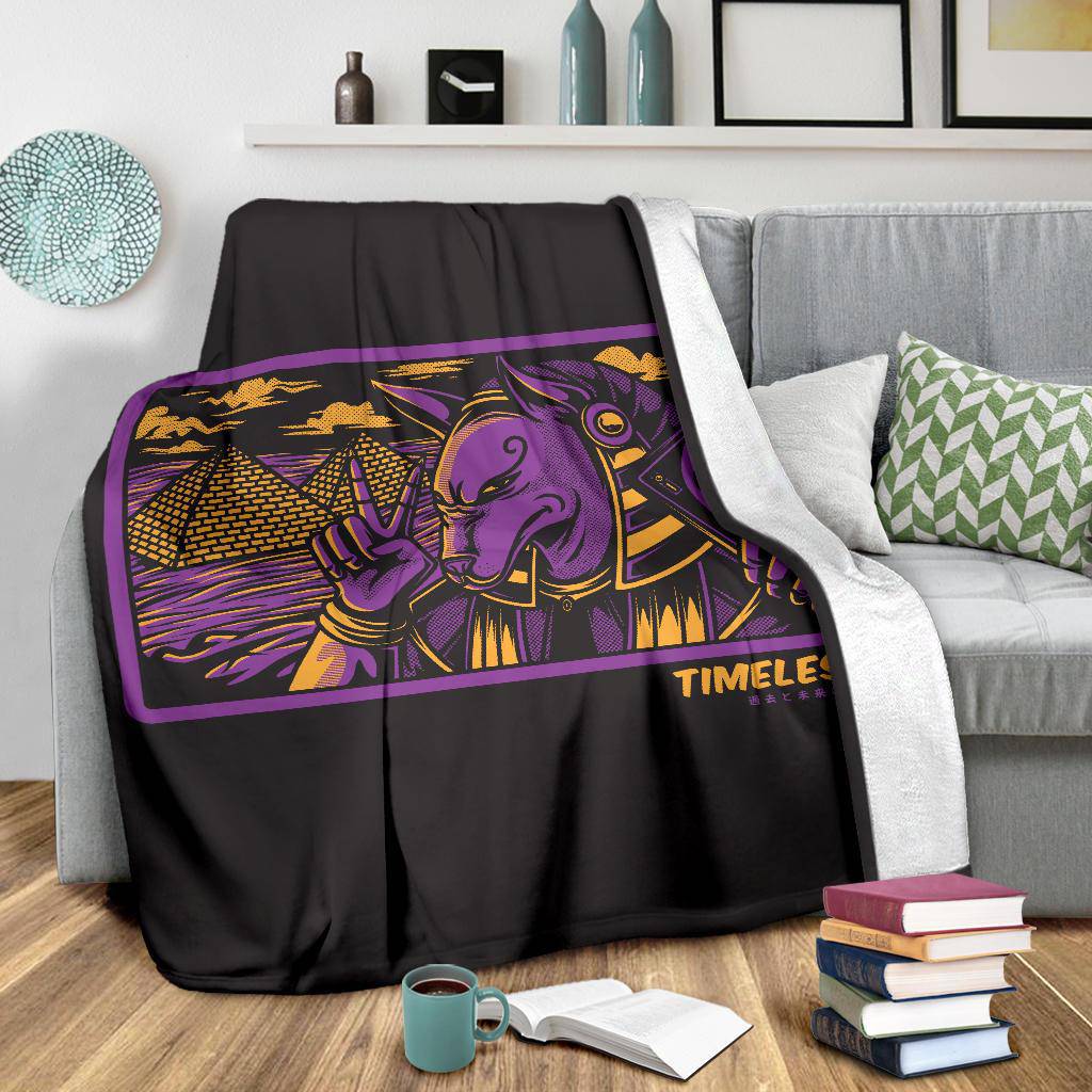 Premium Blanket Timeless Anubis Egyptian God Pyramid Cartoon - Top Content | POD Collection | Free Shipping