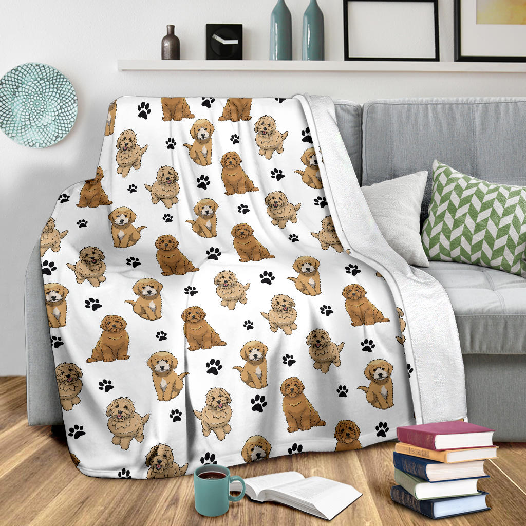 Goldendoodle Paw Blanket