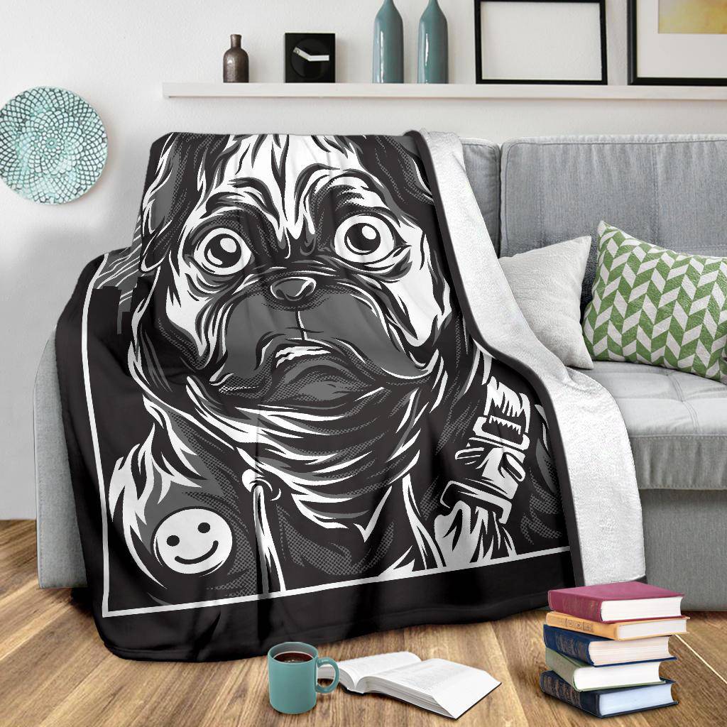 Pug Life Dog Art Cartoon Premium Blanket - Top Content | POD Collection | Free Shipping