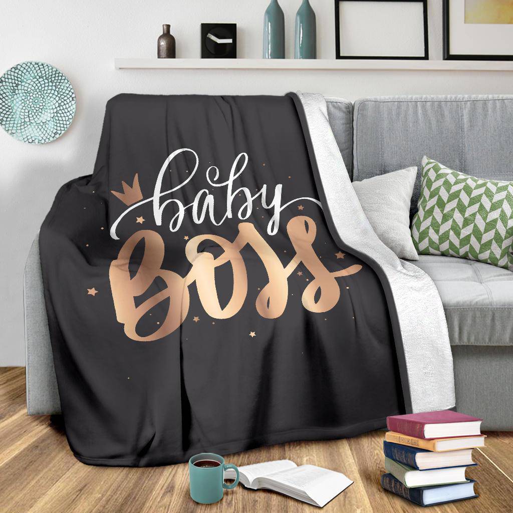 Baby Boss, Cute Sparkling Quote Design Premium Blanket - Top Content | POD Collection | Free Shipping