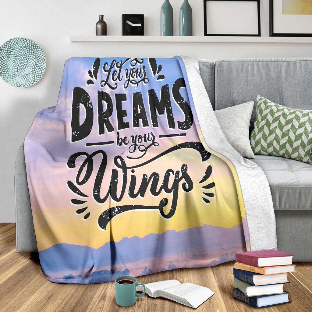 dreams wings motivation blanket - Top Content | POD Collection | Free Shipping