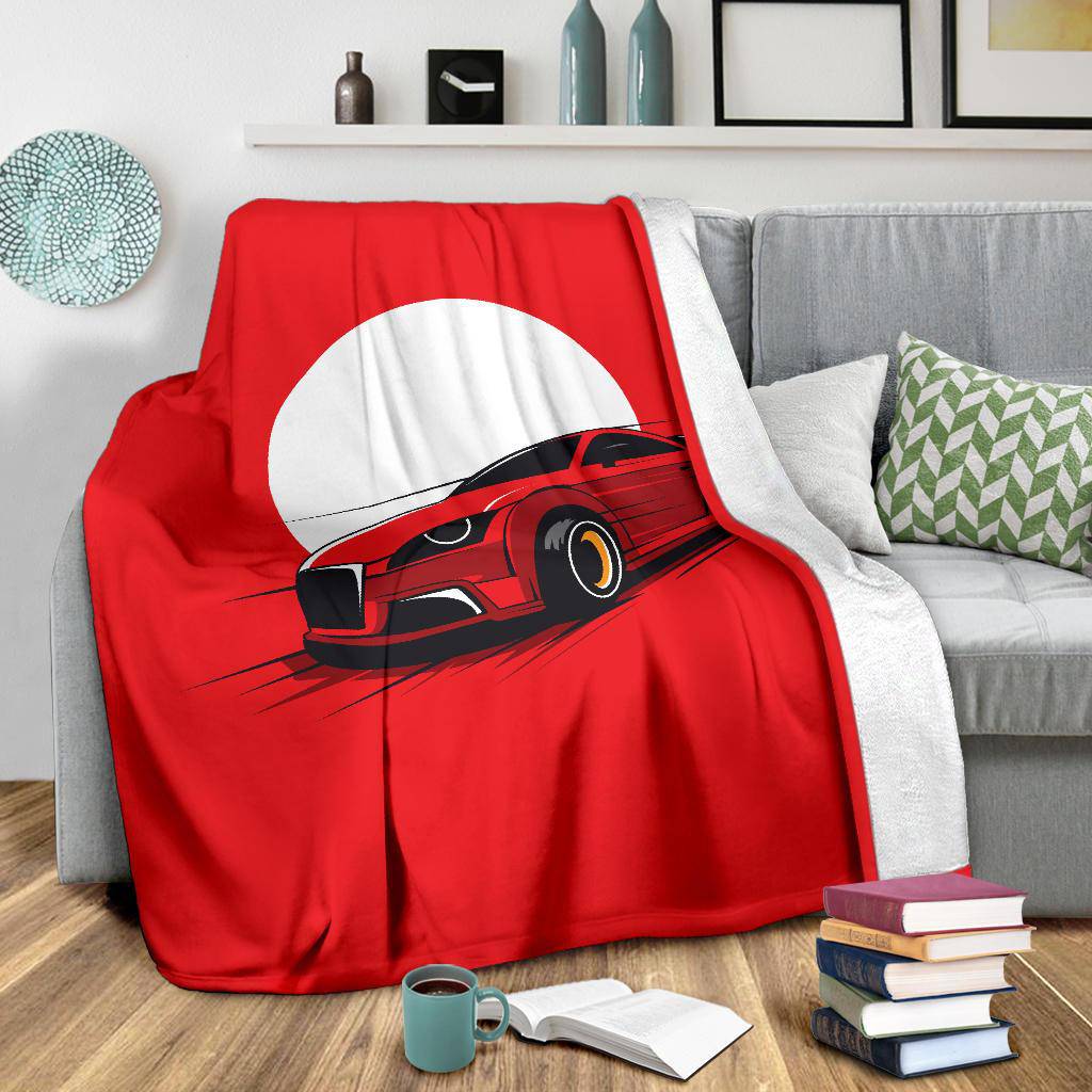 Red Moon Car Auto Premium Blanket - Top Content | POD Collection | Free Shipping