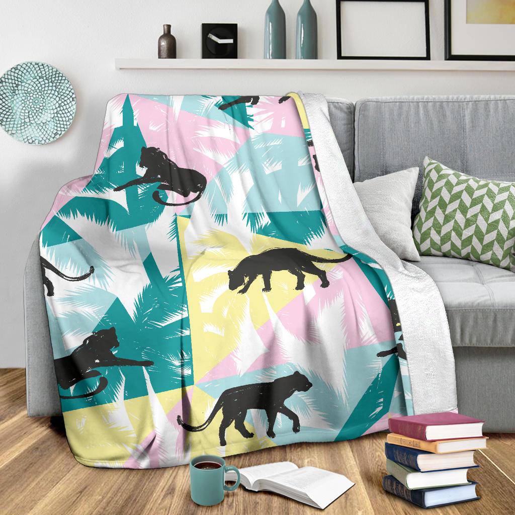 Abstract Art, Leopard Jungle, Exotic Palm Trees Premium Blanket - Top Content | POD Collection | Free Shipping