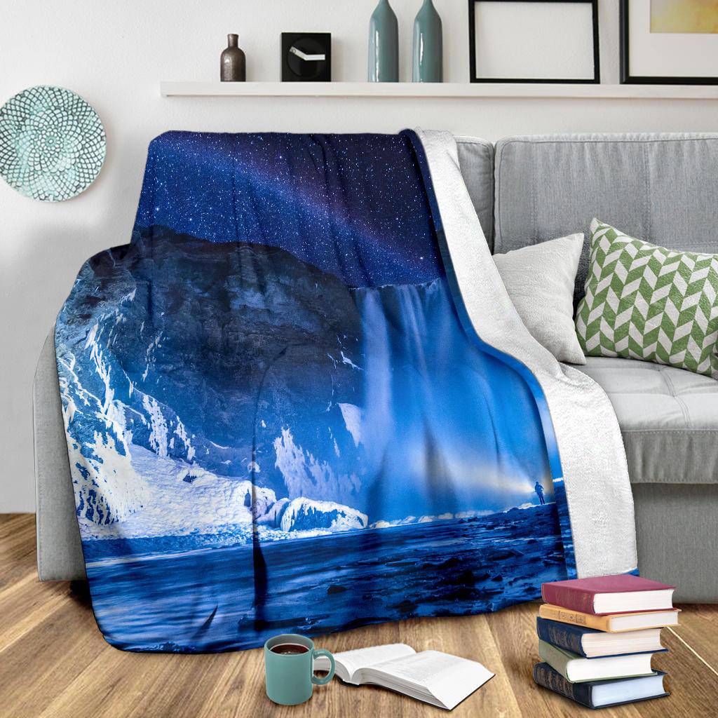 Nightsky Stars Blue Waterfall Premium Blanket - Top Content | POD Collection | Free Shipping