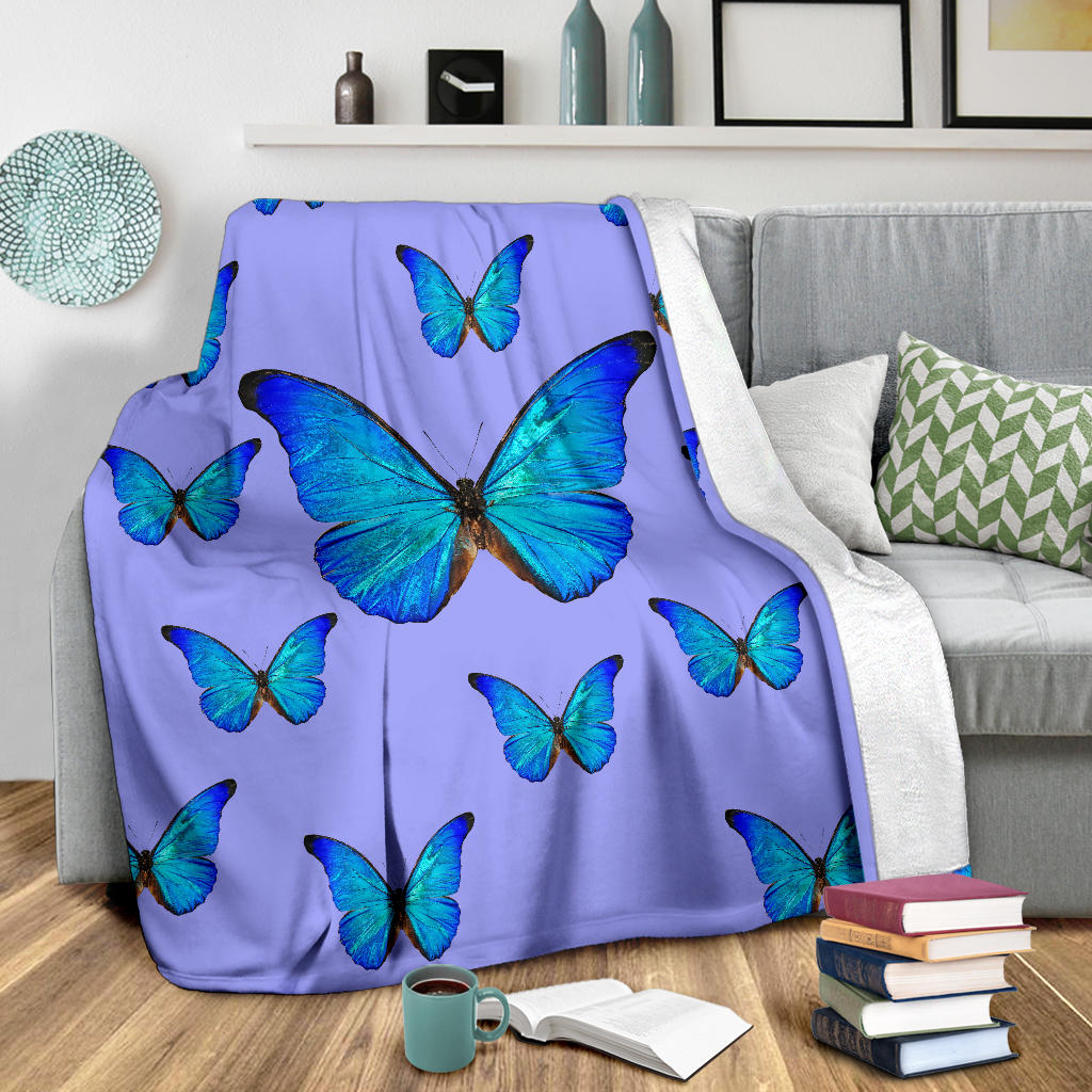 beautiful blue butterflies purple blanket - Top Content | POD Collection | Free Shipping