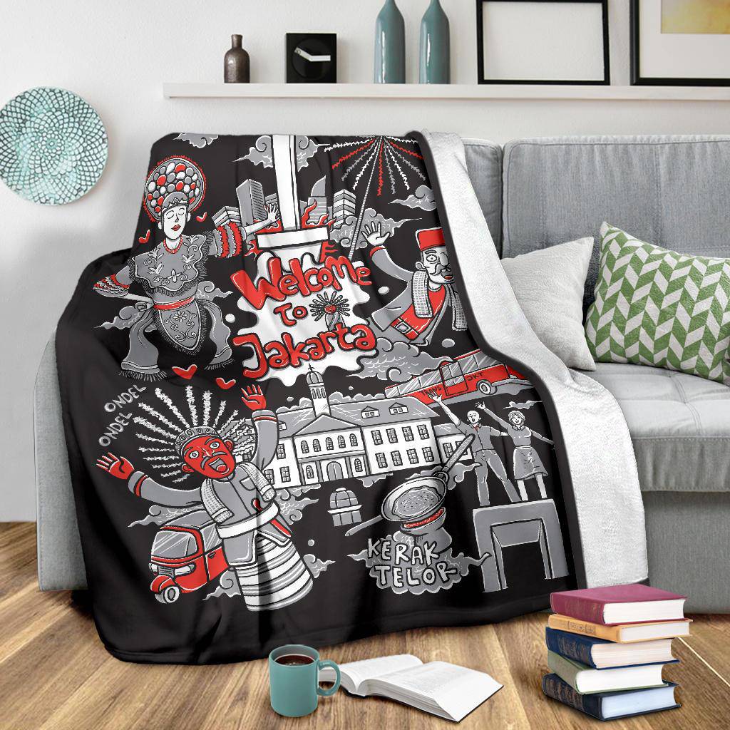 Welcome To Jakarta Premium Blanket, Cool Cartoon Travel Gift - Top Content | POD Collection | Free Shipping