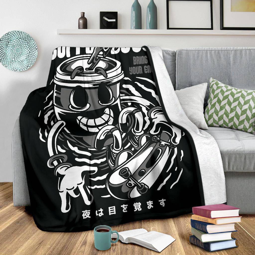 Cofee Energy Boost Cartoon Premium Blanket - Top Content | POD Collection | Free Shipping