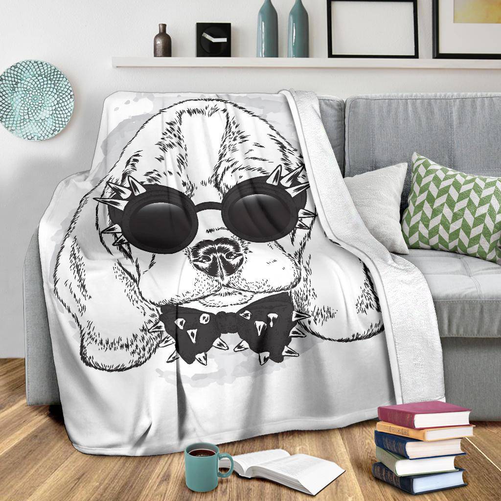 Cool Beagle Punk Dog with Sunglasses Premium Blanket - Top Content | POD Collection | Free Shipping