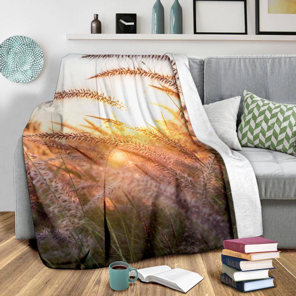 Grass Flower Beautiful Nature Premium Blanket - Top Content | POD Collection | Free Shipping