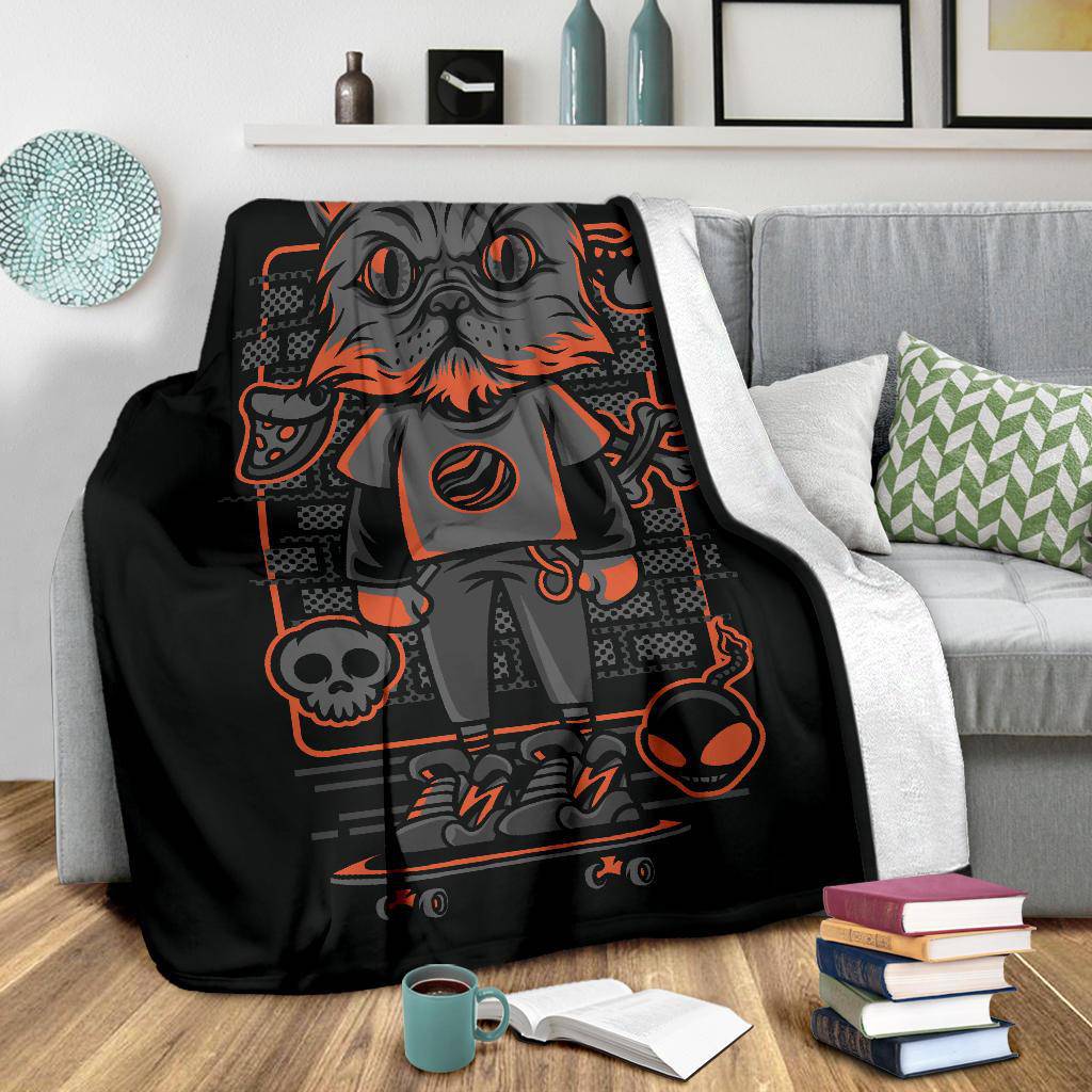 Street Style Cat Art Cartoon Premium Blanket - Top Content | POD Collection | Free Shipping