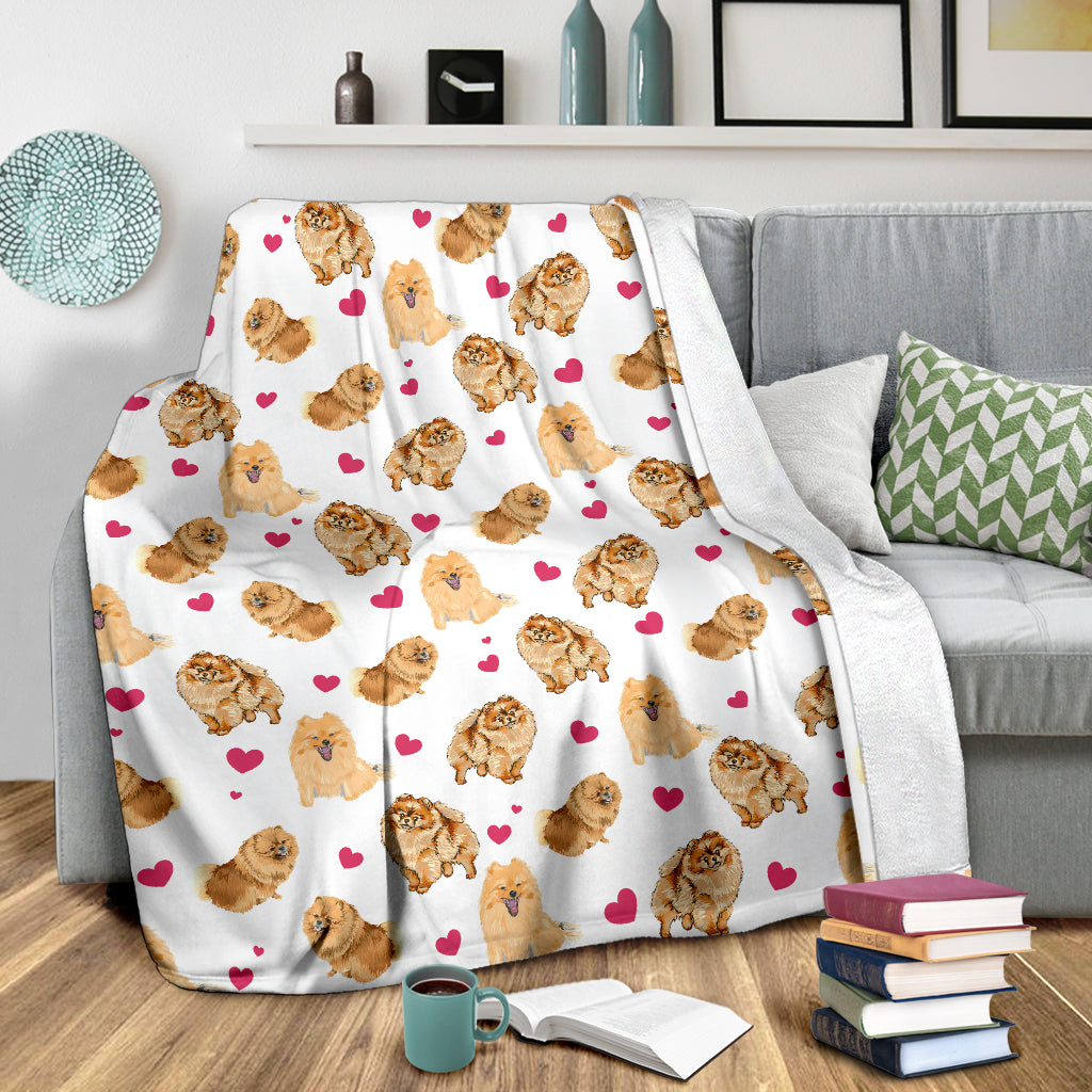 German Spitz Heart Blanket