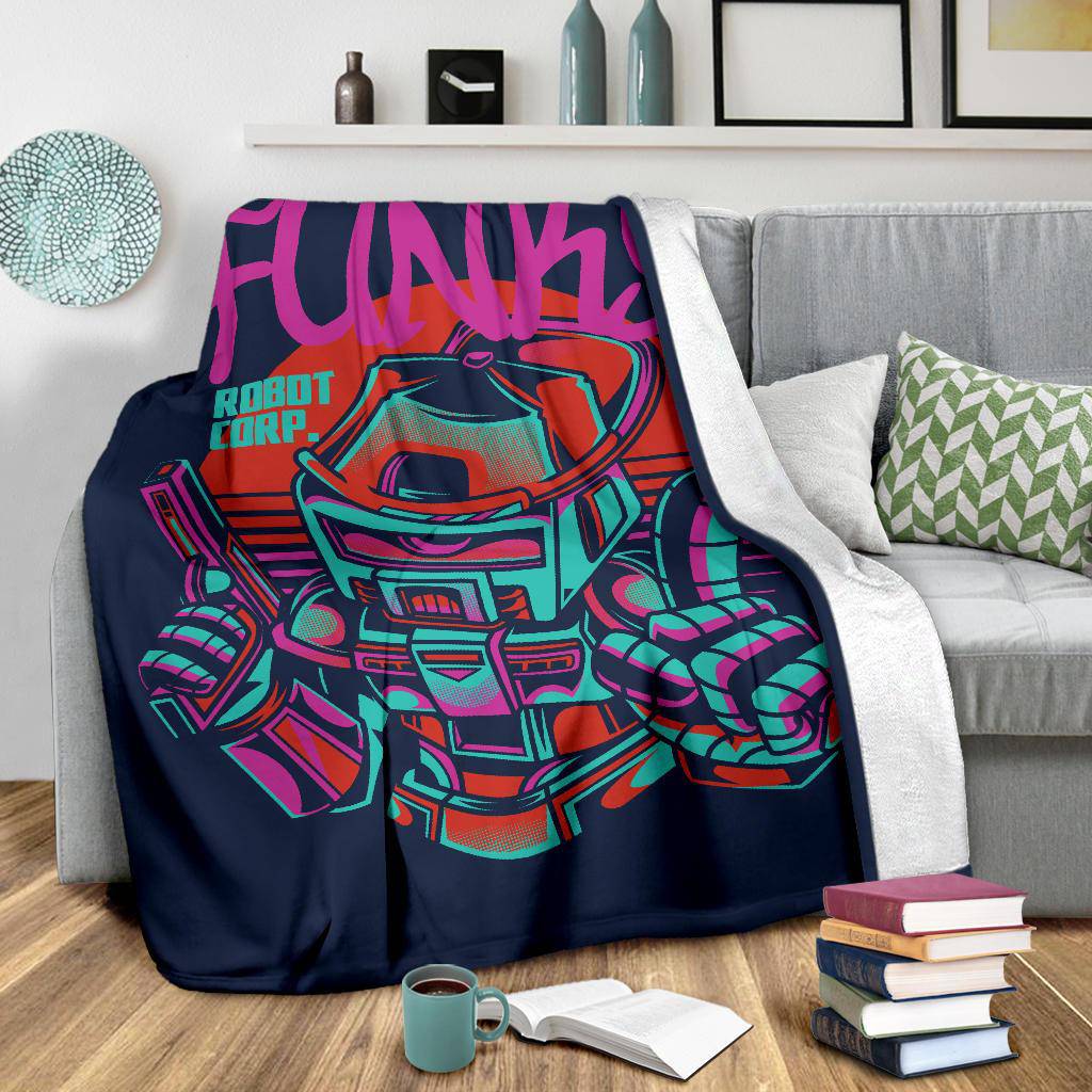 Funky Robot Japanese Art Figure Cartoon Premium Blanket - Top Content | POD Collection | Free Shipping