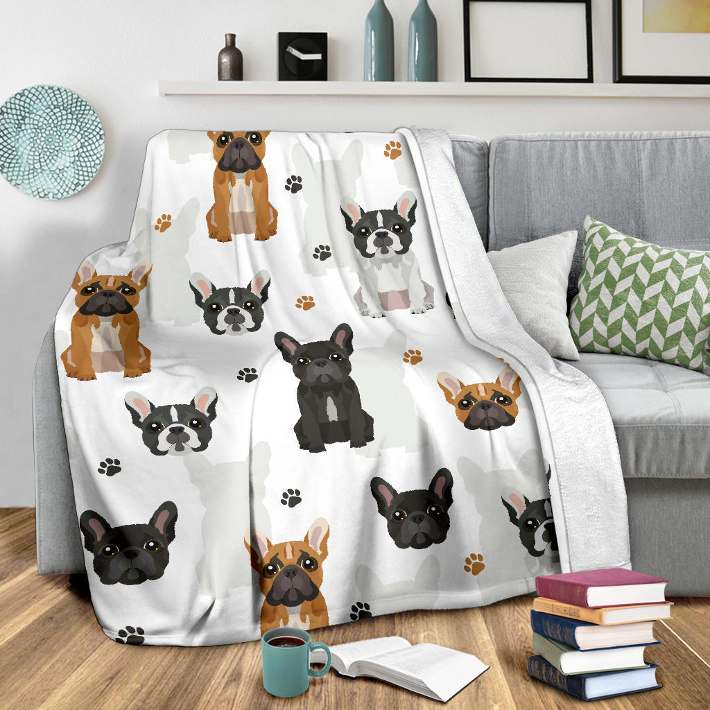 French Bulldog Paw Blanket