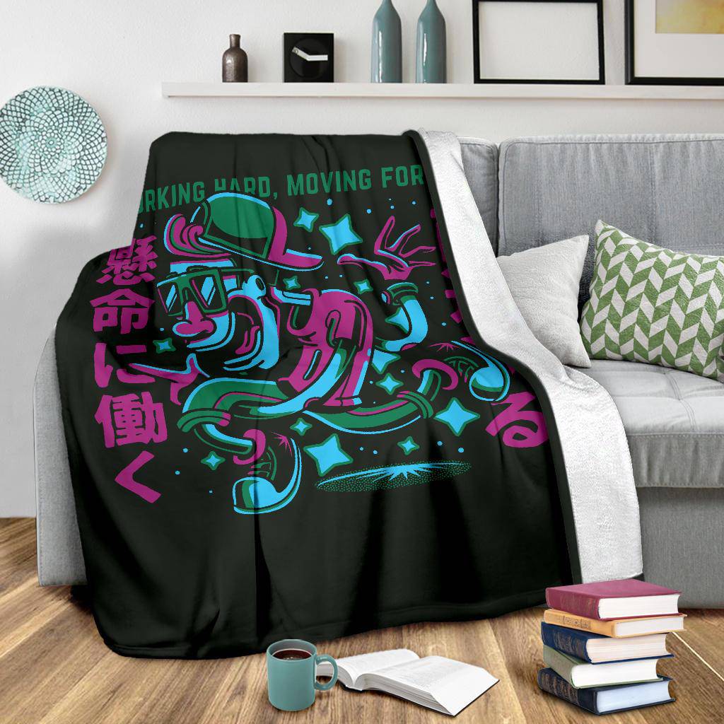 Premium Blanket Working Hard, Moving Forward Meme Cartoon - Top Content | POD Collection | Free Shipping